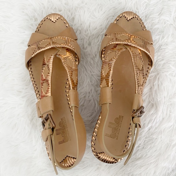 Belle by Sigerson Morrison Woven Metallic Sandals - Picture 4 of 12
